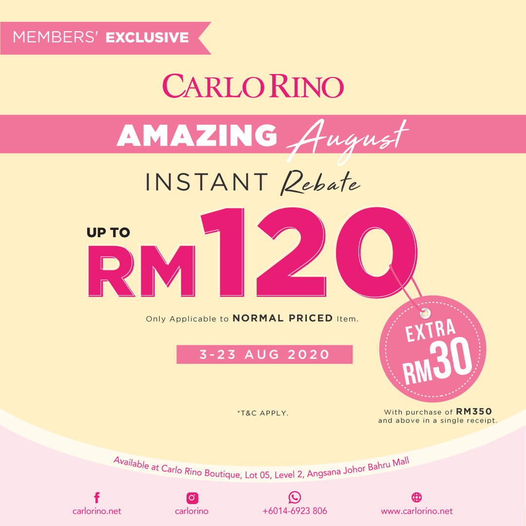 [Johor] Aug 3 – 23, Carlo Rino Amazing August @ Angsana Johor Bahru Mall