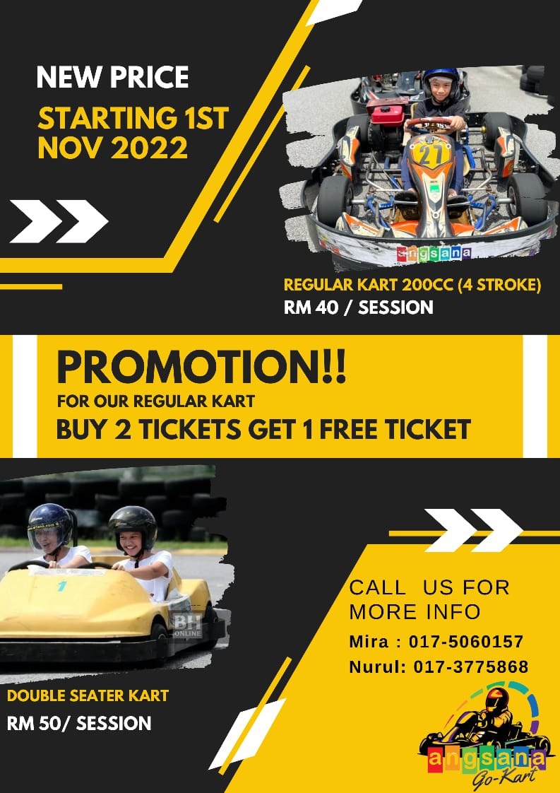 [Perak] Go-Kart @ Angsana Ipoh Mall Buy 2 tickets and get 1 free ticket.